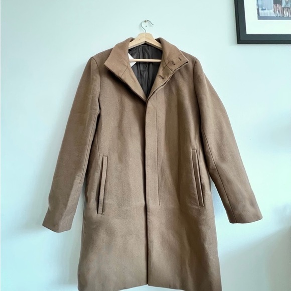 THEORY brown coat size M 100% wool - Picture 2 of 10